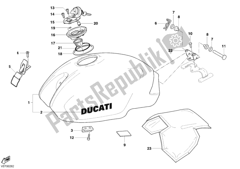 Todas las partes para Tanque De Combustible Oscuro de Ducati Monster 620 2003