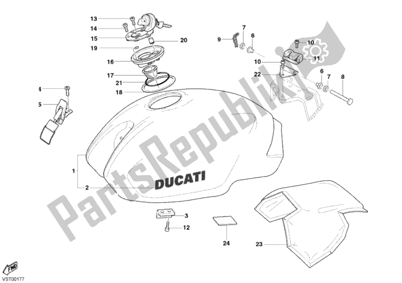 Todas las partes para Depósito De Combustible de Ducati Monster 620 2003