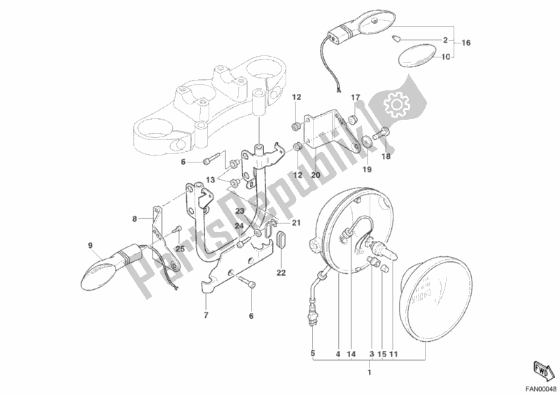 Todas las partes para Faro de Ducati Monster 620 2003