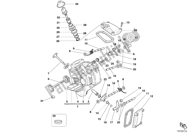 Tutte le parti per il Testata Orizzontale del Ducati Monster 620 2003