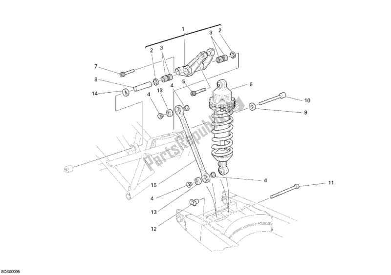 Todas las partes para Amortiguador Trasero de Ducati Monster 620 2003