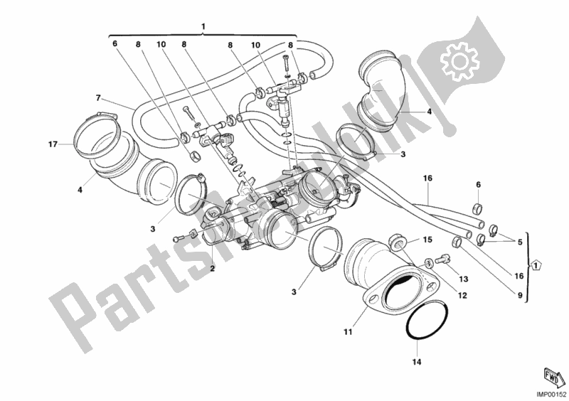 Todas las partes para Cuerpo Del Acelerador Oscuro de Ducati Monster 620 2003