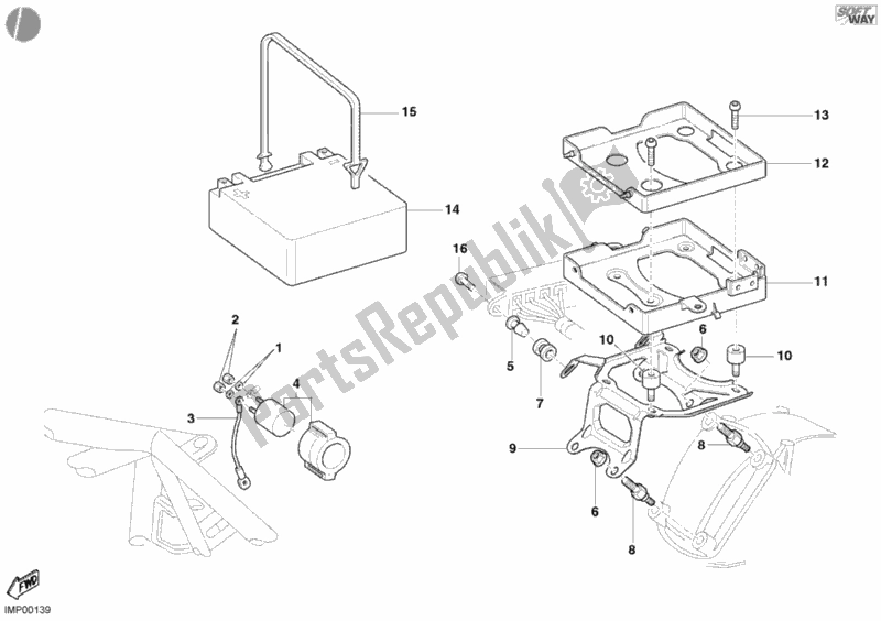 Toutes les pièces pour le Batterie du Ducati Monster 620 2004