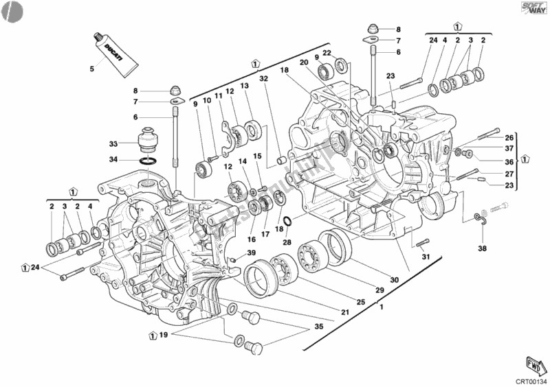 Todas las partes para Caja Del Cigüeñal de Ducati Monster 620 2004