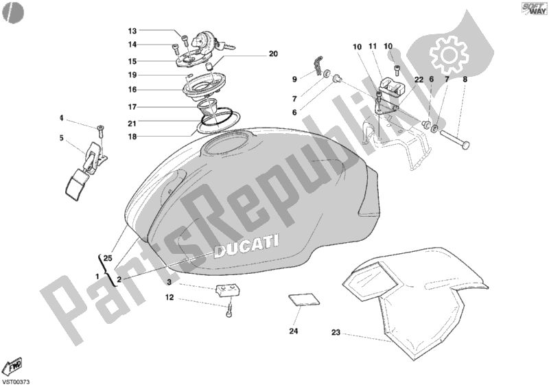 Todas las partes para Tanque De Combustible Capirex Usa de Ducati Monster 620 2004