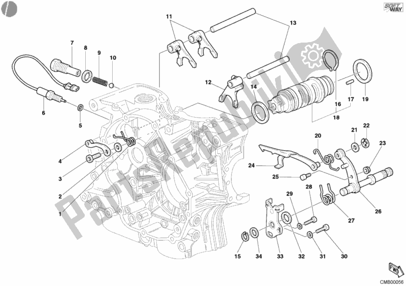 Todas as partes de Mecanismo De Mudança De Marcha do Ducati Monster 620 2004