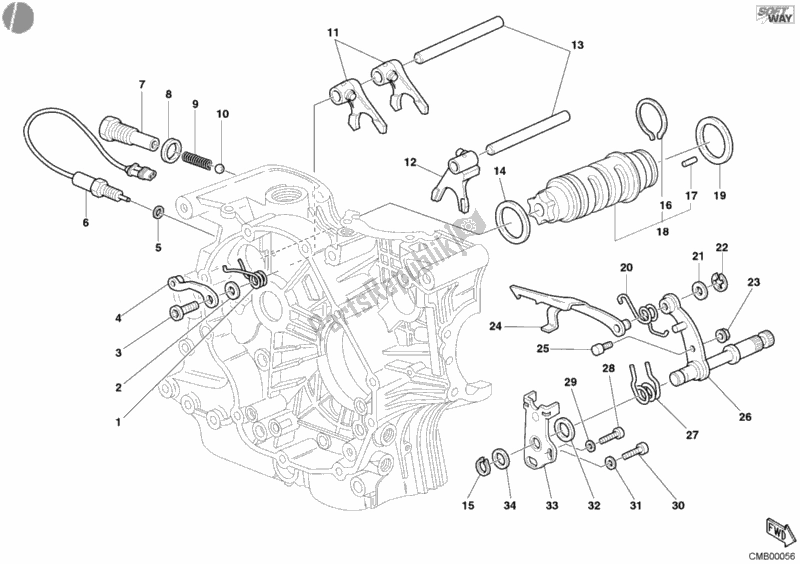 Alle onderdelen voor de Schakelmechanisme van de Ducati Monster 620 2004