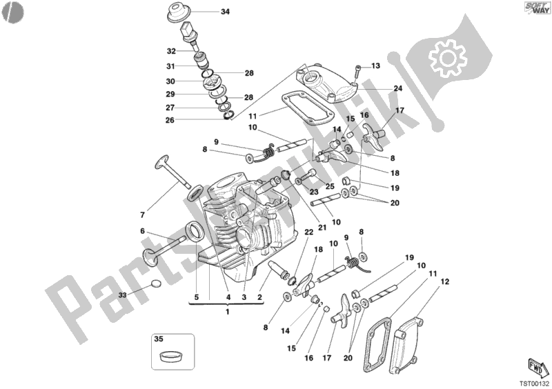 Tutte le parti per il Testata Orizzontale del Ducati Monster 620 2004
