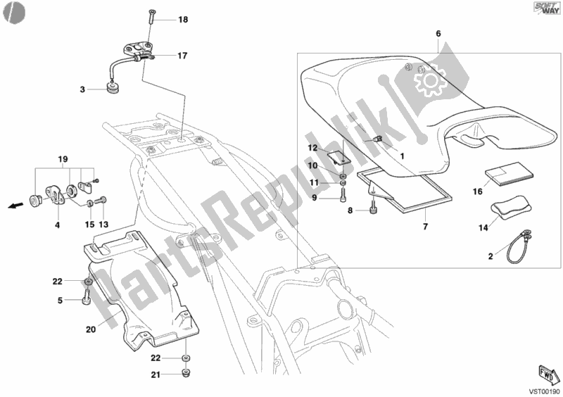 Todas as partes de Assento Escuro do Ducati Monster 620 2004