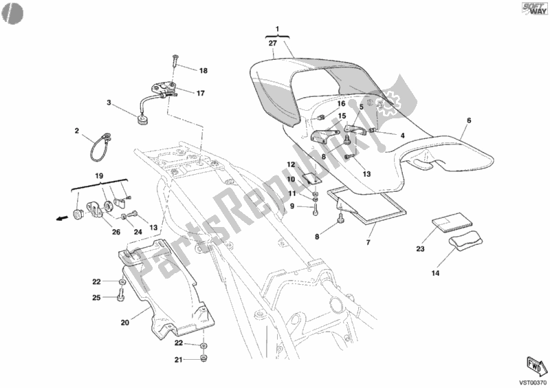 Alle onderdelen voor de Stoel van de Ducati Monster 620 2004