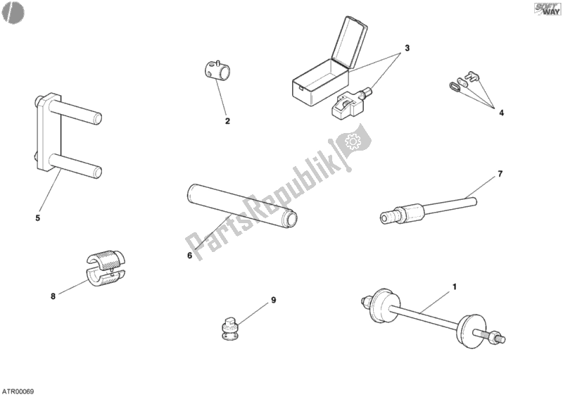 Tutte le parti per il Strumenti Di Servizio Di Officina, Telaio del Ducati Monster 620 2004