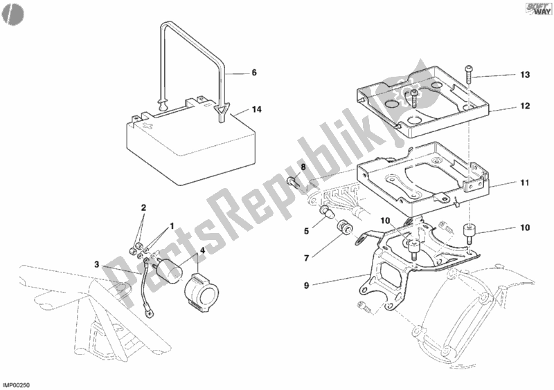 Tutte le parti per il Batteria del Ducati Monster 620 2005