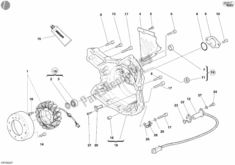 Tutte le parti per il Coperchio Del Generatore del Ducati Monster 620 2005