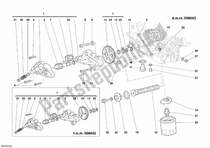 Todas las partes para Bomba De Aceite - Filtro de Ducati Monster 620 2005