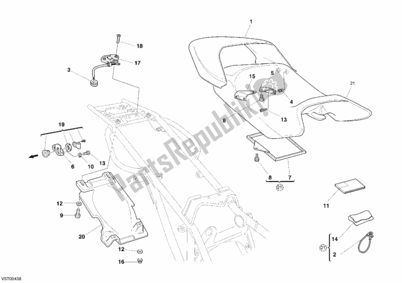 Todas las partes para Asiento de Ducati Monster 620 2005