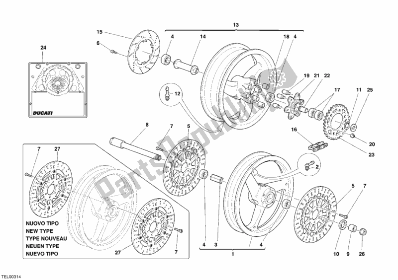 Todas las partes para Ruedas de Ducati Monster 620 2005