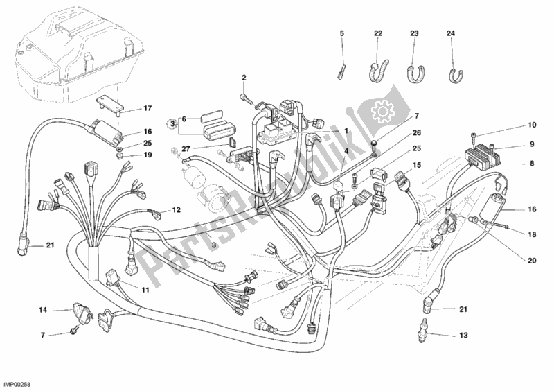 Tutte le parti per il Cablaggio Elettrico del Ducati Monster 620 2005