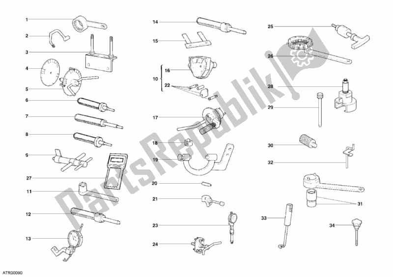 Tutte le parti per il Attrezzi Di Servizio Dell'officina, Motore del Ducati Monster 620 2005