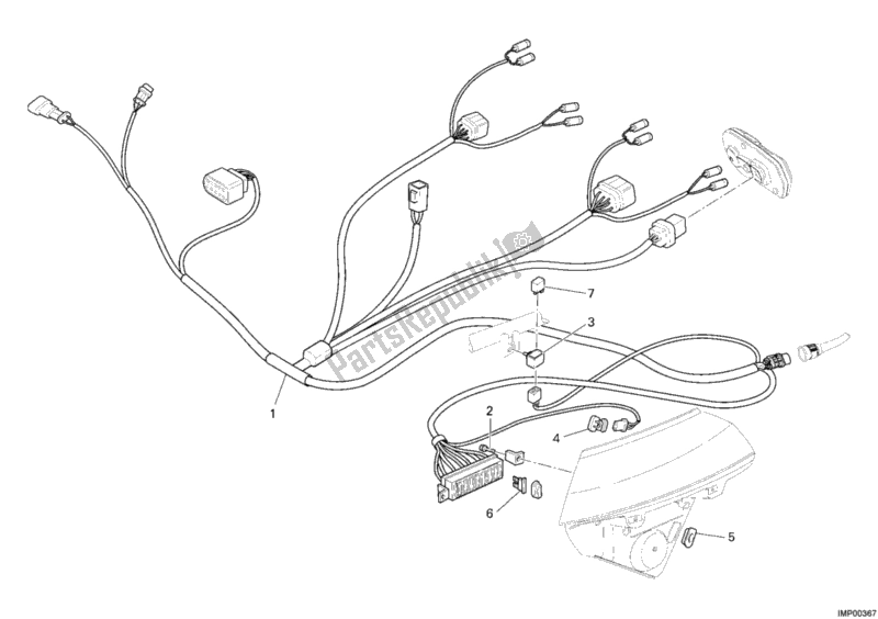 Alle onderdelen voor de Kabel Koplamp van de Ducati Multistrada 620 2006