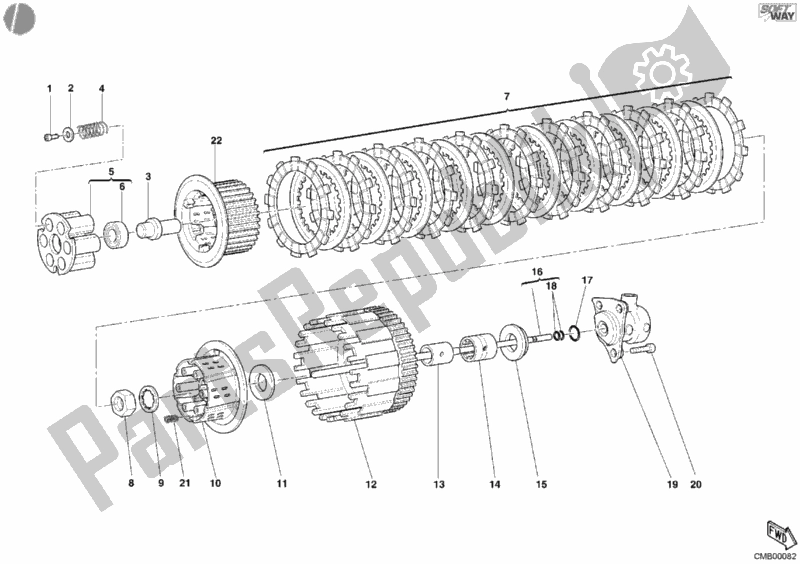 Tutte le parti per il Frizione del Ducati Multistrada 620 2006