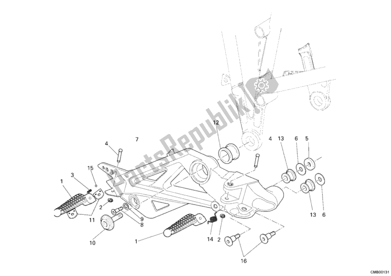 Tutte le parti per il Poggiapiedi, Giusto del Ducati Multistrada 620 2006