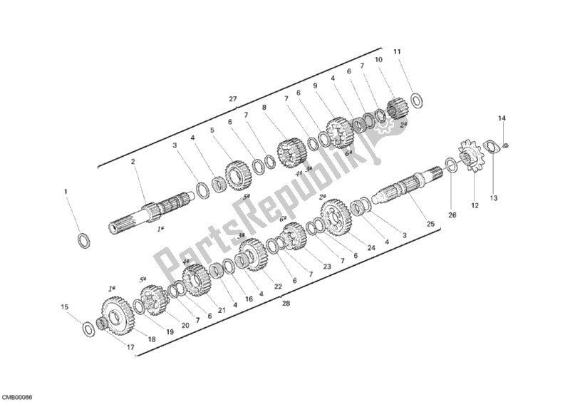 Todas las partes para Caja De Cambios de Ducati Multistrada 620 2006