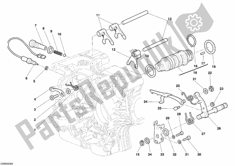 Todas as partes de Mecanismo De Mudança De Marcha do Ducati Multistrada 620 2006