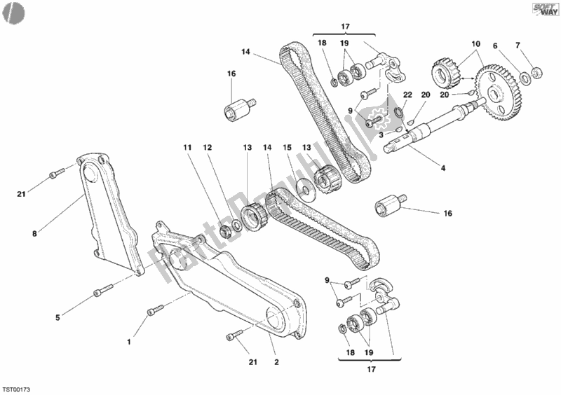 Tutte le parti per il Cinghia Di Distribuzione del Ducati Multistrada 620 2006