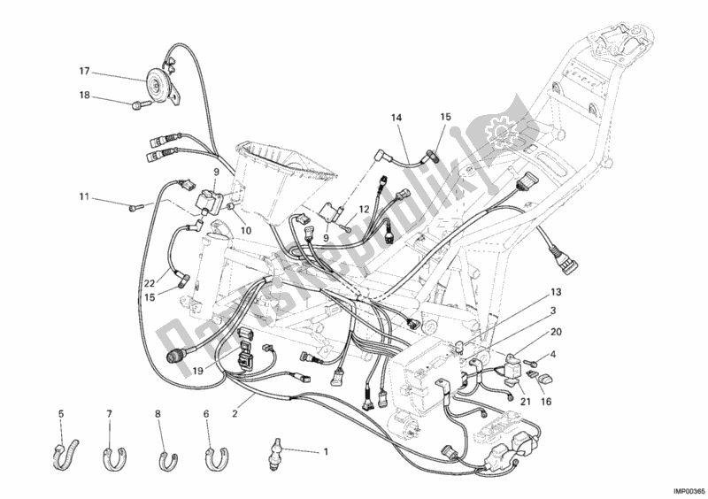 Tutte le parti per il Cablaggio Elettrico del Ducati Multistrada 620 2006