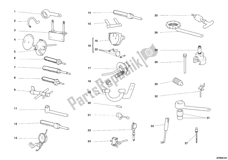 Alle onderdelen voor de Werkplaatsgereedschap, Motor van de Ducati Multistrada 620 2006