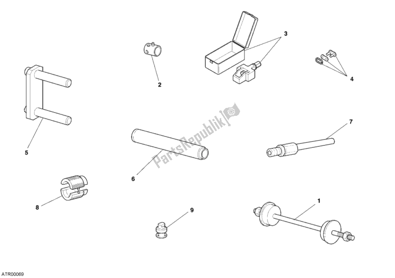 Todas las partes para Taller De Herramientas De Servicio, Marco de Ducati Multistrada 620 2006