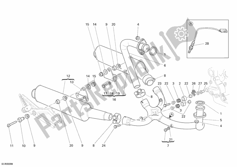 Todas las partes para Sistema De Escape de Ducati Monster 695 2007