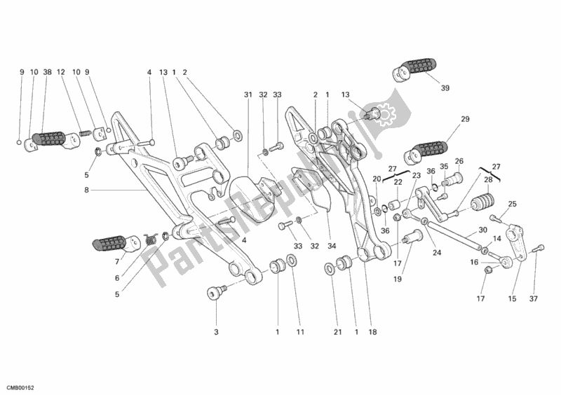 Todas las partes para Reposapiés de Ducati Monster 695 2007