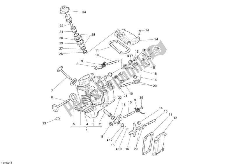 Todas las partes para Culata Horizontal de Ducati Monster 695 2007