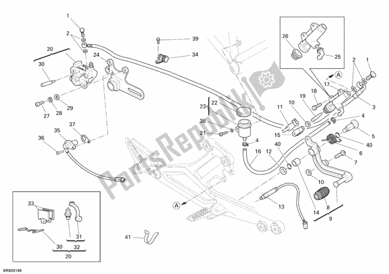 Todas las partes para Sistema De Freno Trasero de Ducati Monster 695 2007