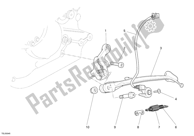 Tutte le parti per il Cavalletto Laterale del Ducati Monster 695 2007