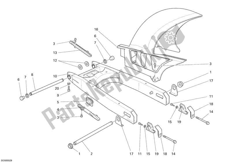 Todas las partes para Brazo Oscilante de Ducati Monster 695 2007