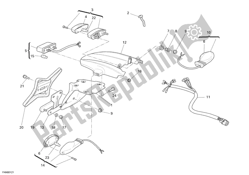 Todas las partes para Luz De La Cola de Ducati Monster 695 2007