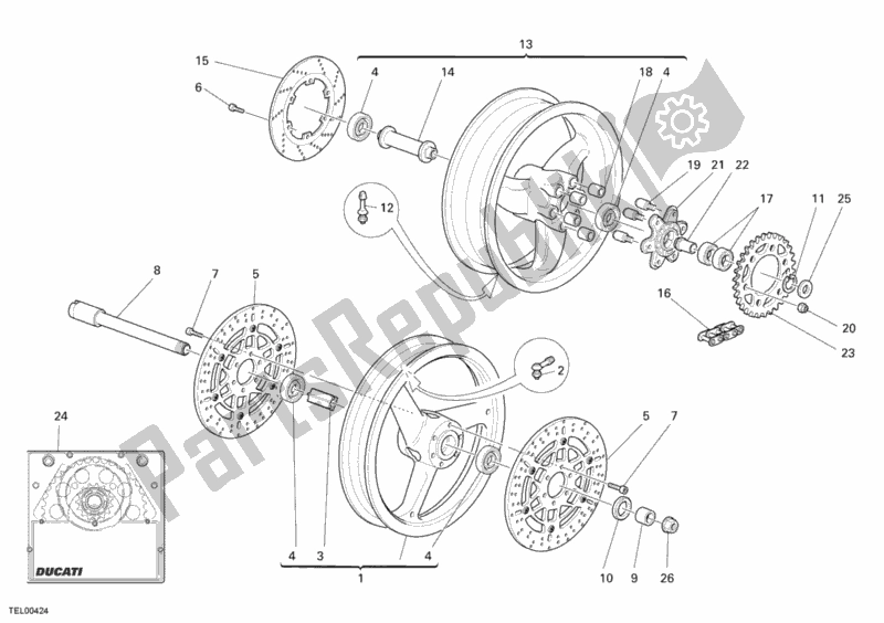 Todas las partes para Ruedas de Ducati Monster 695 2007