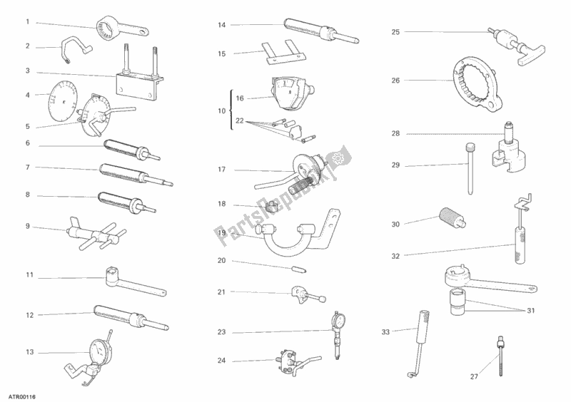 Todas las partes para Herramientas De Servicio De Taller, Motor de Ducati Monster 695 2007