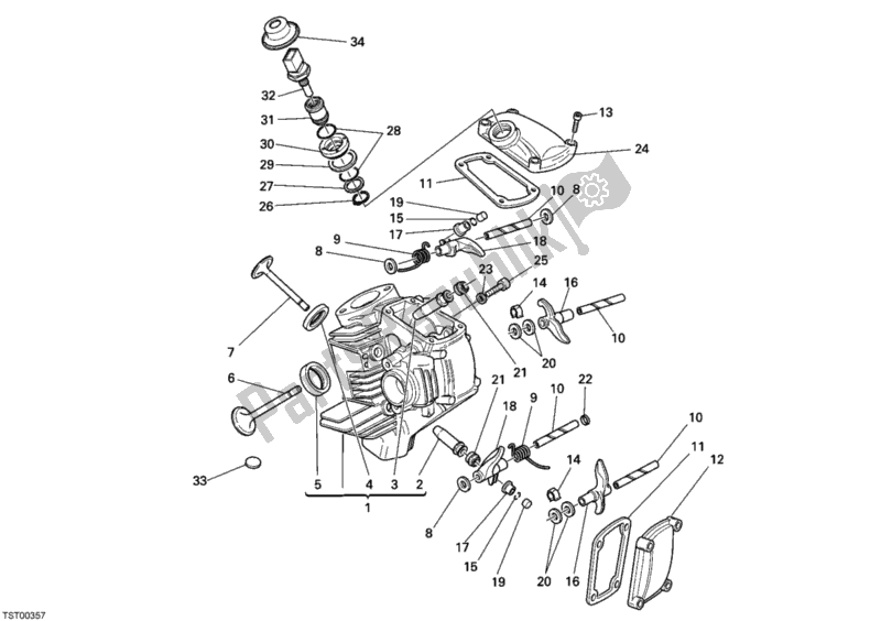 Tutte le parti per il Testata Orizzontale del Ducati Monster 695 2008