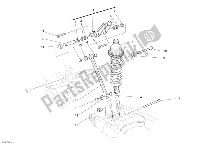 Tutte le parti per il Ammortizzatore Posteriore del Ducati Monster 695 2008