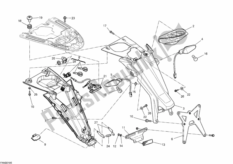 Todas as partes de 023 - Farol Traseiro do Ducati Monster 696 2008