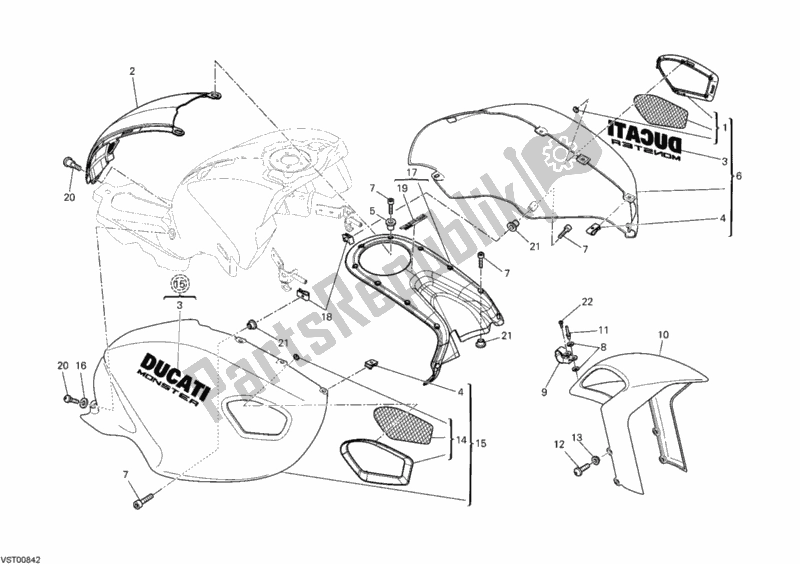 Todas las partes para Mercado de Ducati Monster 696 2008