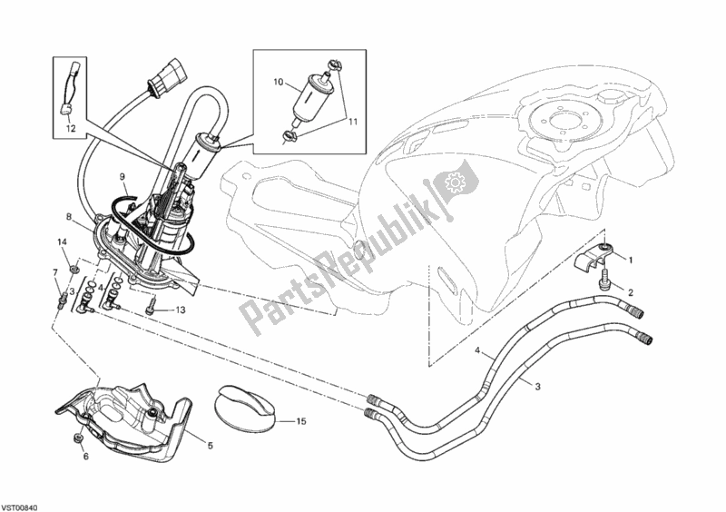 Wszystkie części do Pompa Paliwowa Ducati Monster 696 2008