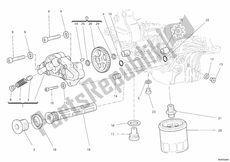 Toutes les pièces pour le Pompe à Huile - Filtre du Ducati Monster 696 2008