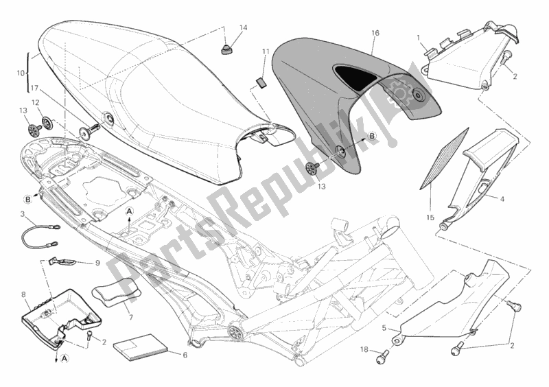 Todas las partes para Asiento de Ducati Monster 696 2008