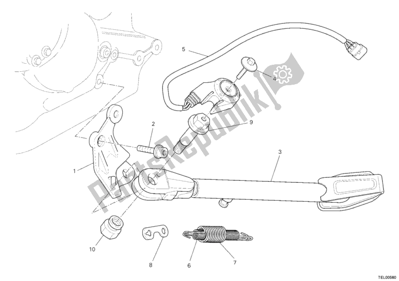 Tutte le parti per il Cavalletto Laterale del Ducati Monster 696 2008