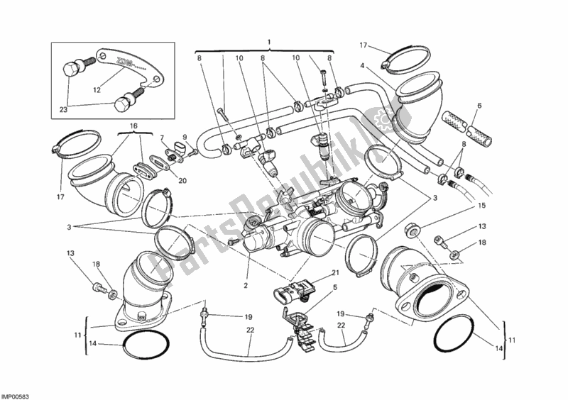 Todas las partes para Cuerpo Del Acelerador de Ducati Monster 696 2008