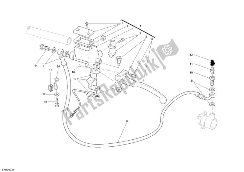Alle onderdelen voor de Koppeling Hoofdremcilinder van de Ducati Monster 696 2009